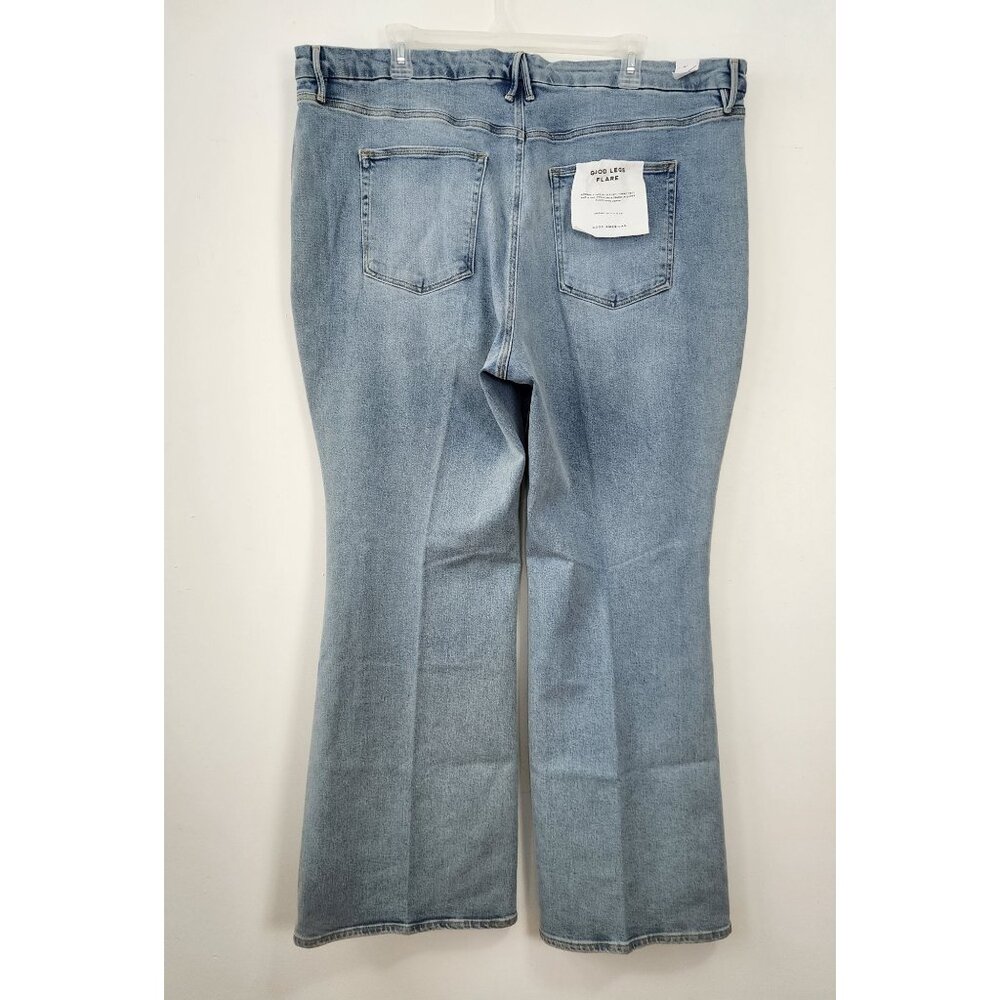 NWT Good American Flare Leg  Jeans sz 26 Light Wash Denim With Flat-Tummy Tech - Picture 6 of 14